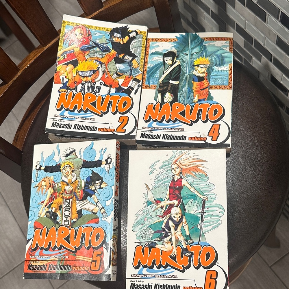 Naruto Manga Volumes 2, 4, 5, 6